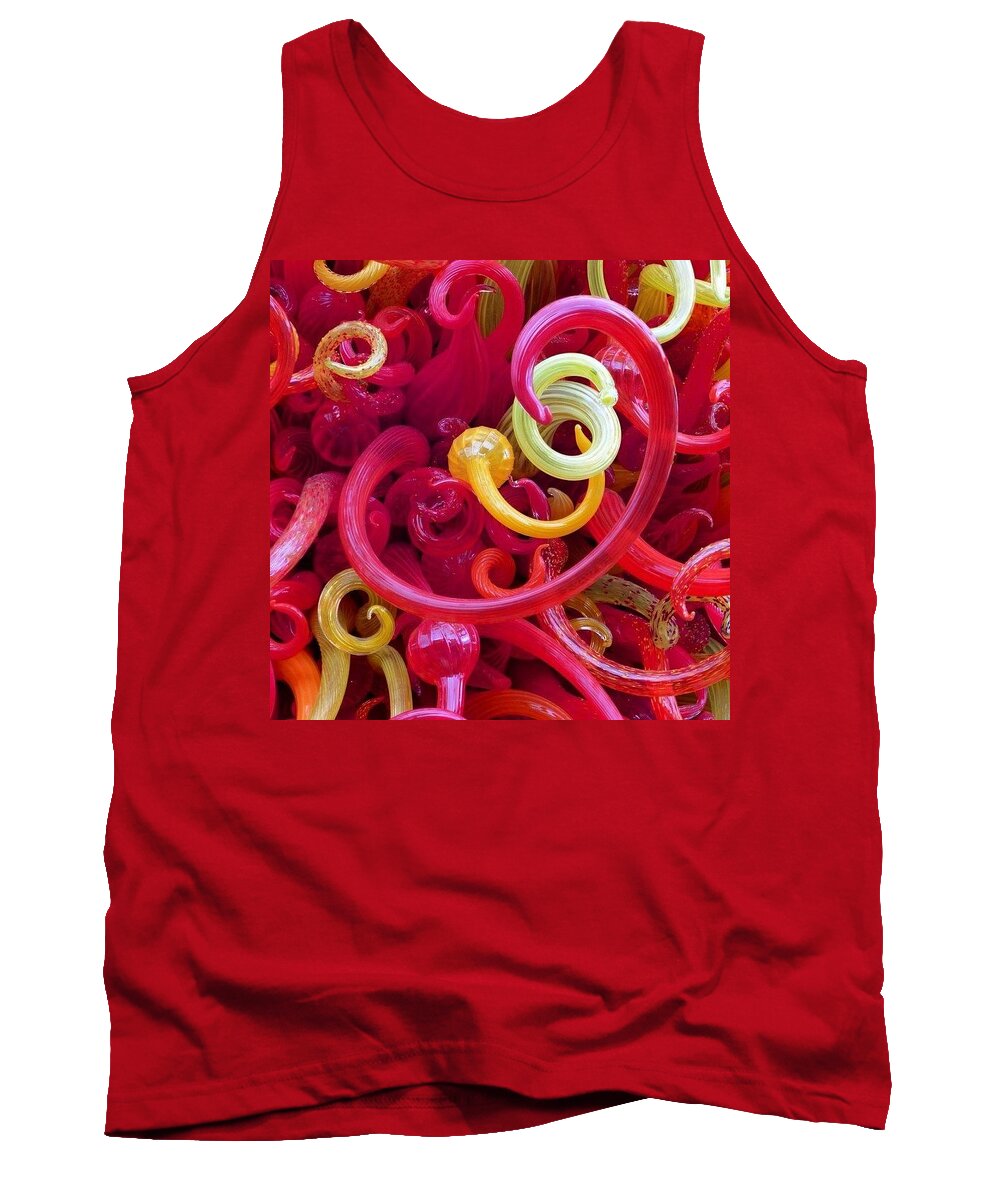 Beautiful Tank Top featuring the photograph Close-up Of Art Glass By Dale Chihuly #1 by Austin Tuxedo Cat
