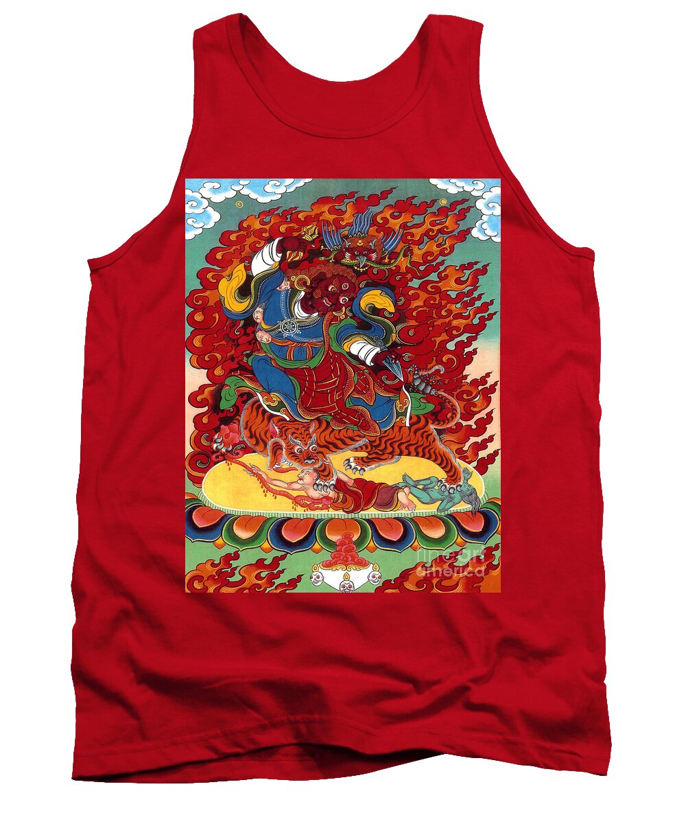 Thangka Tank Top featuring the painting Dudjom's Dorje Drollo by Sergey Noskov