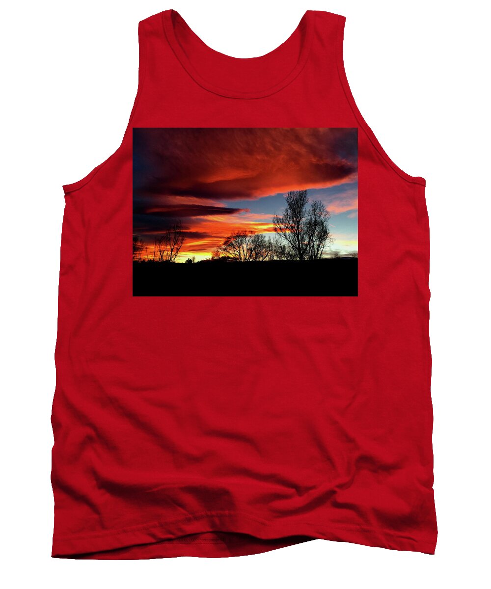 Fire Tank Top featuring the photograph Fire In The Sky #1 by Trent Mallett