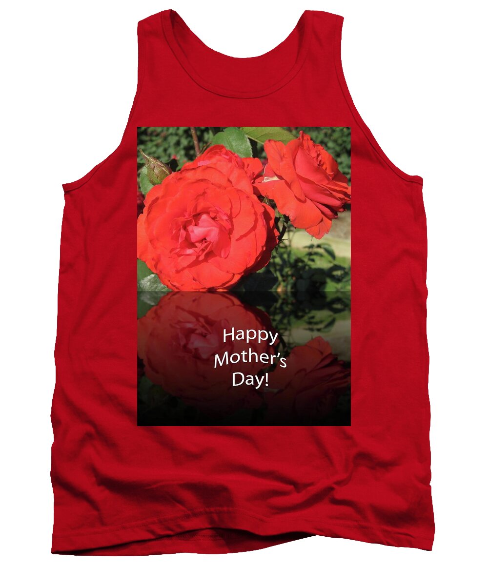 Flowers Tank Top featuring the photograph Red Reflection Mother's Day by Cynthia Westbrook