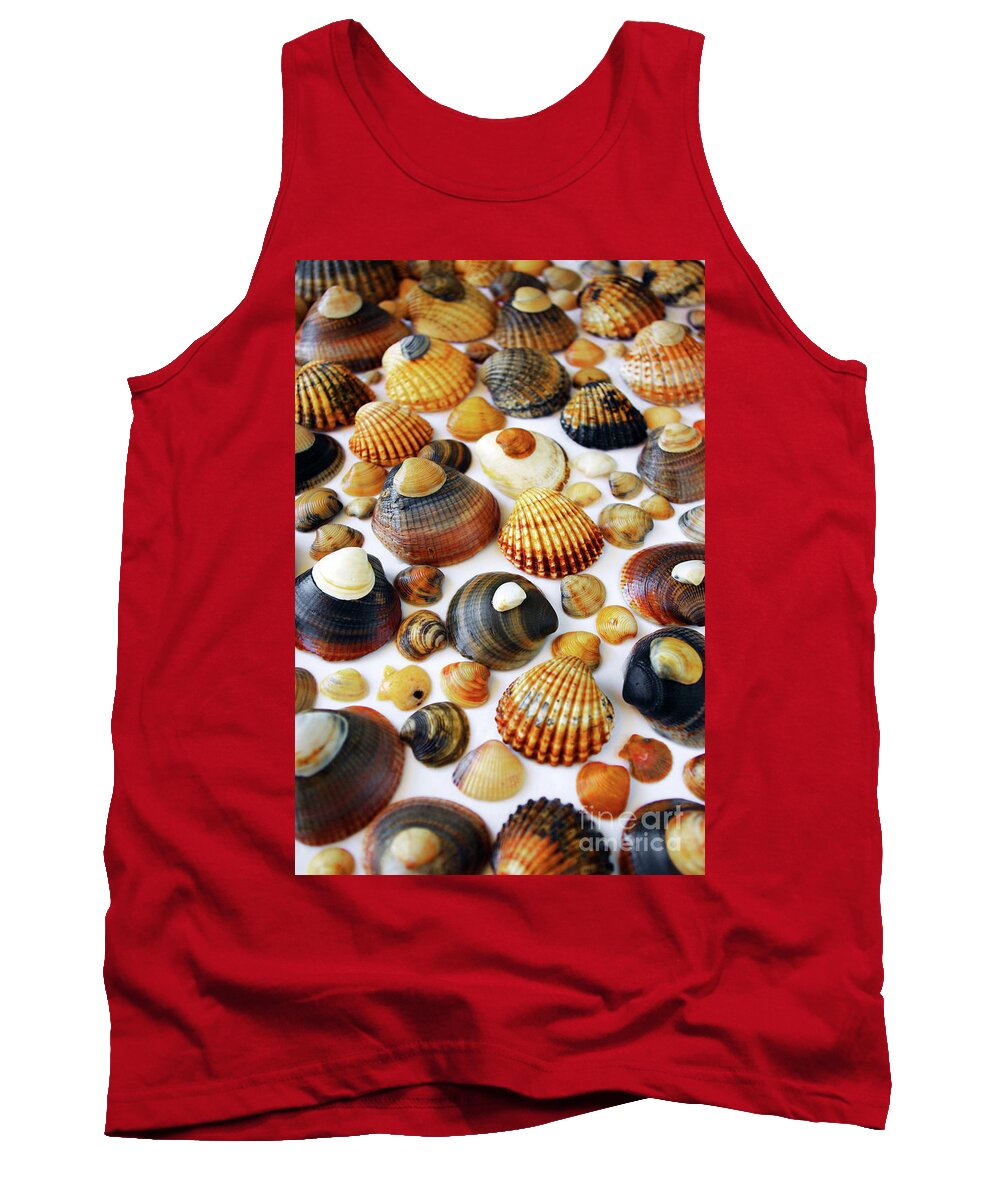Aquatic Tank Top featuring the photograph Shell Background #1 by Carlos Caetano
