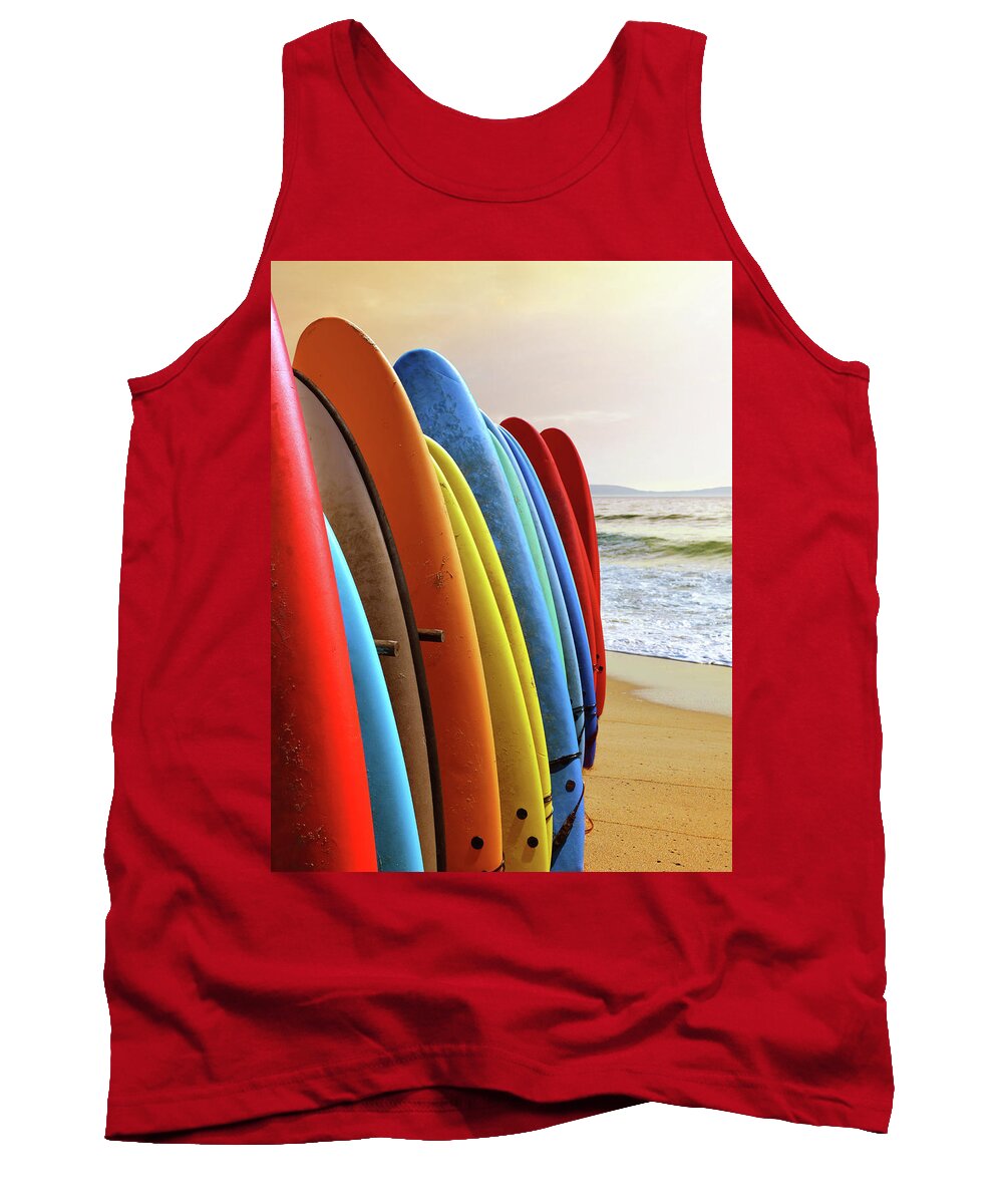 Radical Tank Top featuring the photograph Surf Boards #1 by Carlos Caetano