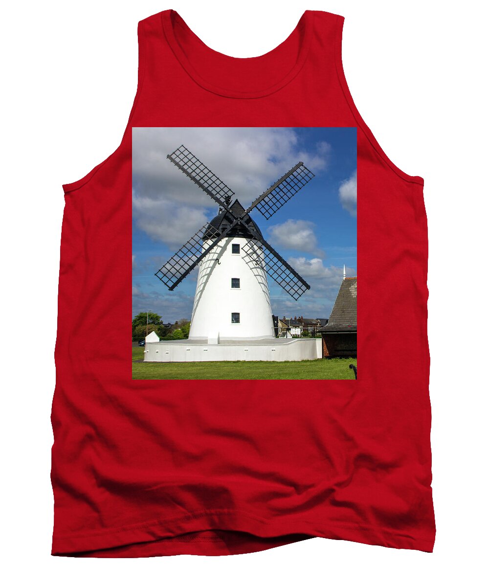 Windmill Tank Top featuring the photograph Lytham Windmill on Lytham Green by Doc Braham