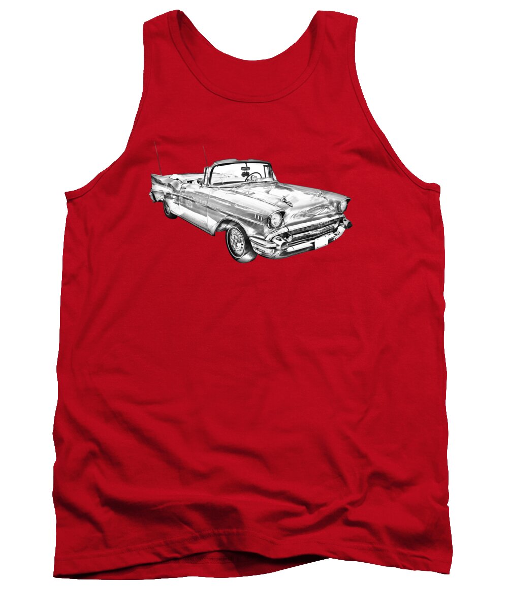 Automobile Tank Top featuring the photograph 1957 Chevrolet Bel Air Convertible Illustration by Keith Webber Jr