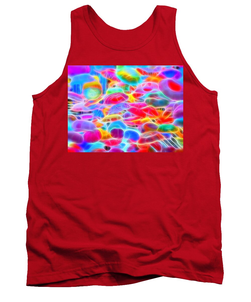 Bubbles Tank Top featuring the digital art In Color Abstract 9 #2 by Cathy Anderson
