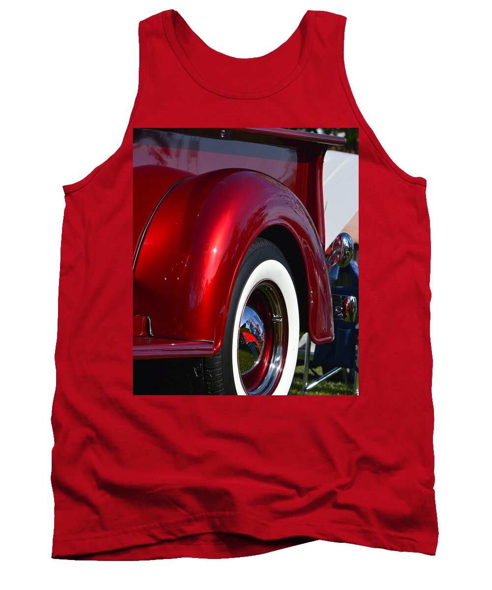  Tank Top featuring the photograph Red Chevy Pickup Fender #2 by Dean Ferreira