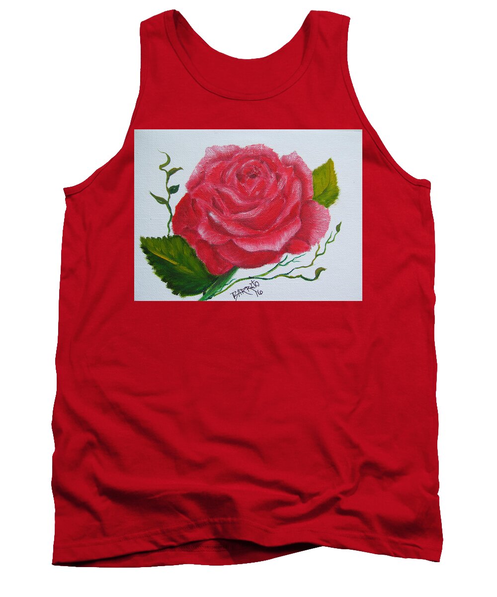 Love Tank Top featuring the painting A Rose For You by Gloria E Barreto-Rodriguez