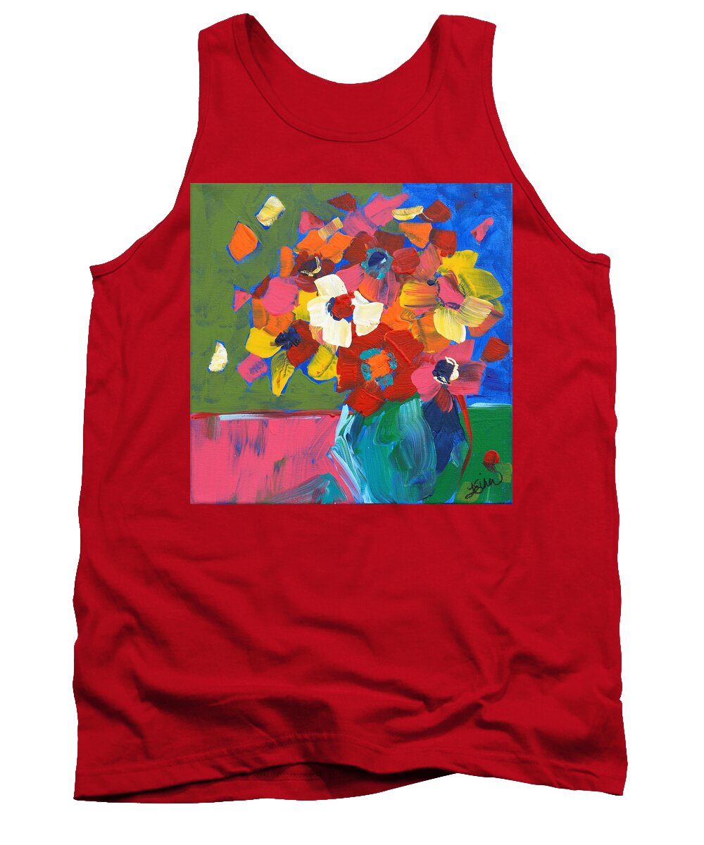 Abstract Tank Top featuring the painting Abstract Vase by Terri Einer