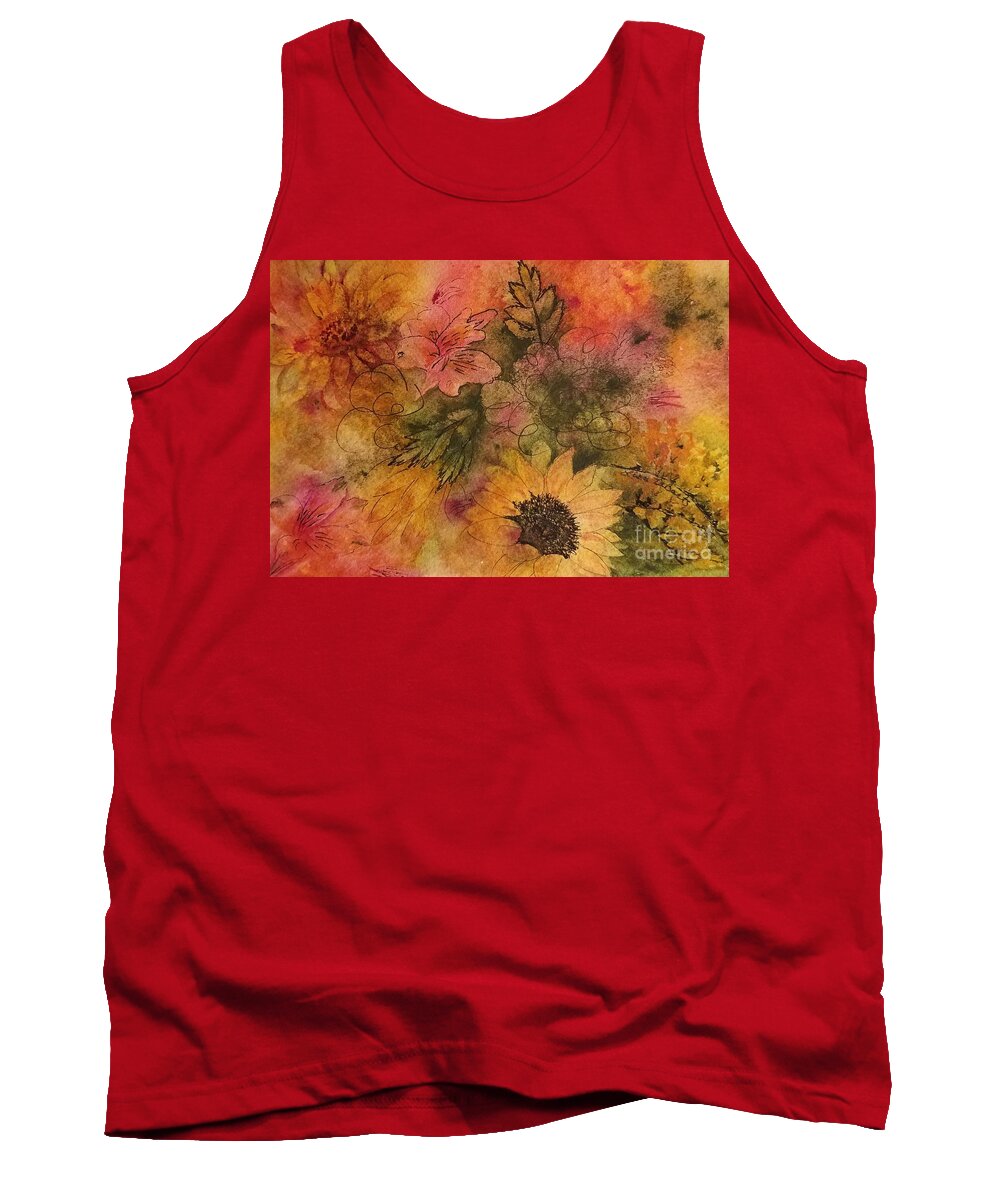 Fall Tank Top featuring the painting Abundant Harvest by Lisa Debaets