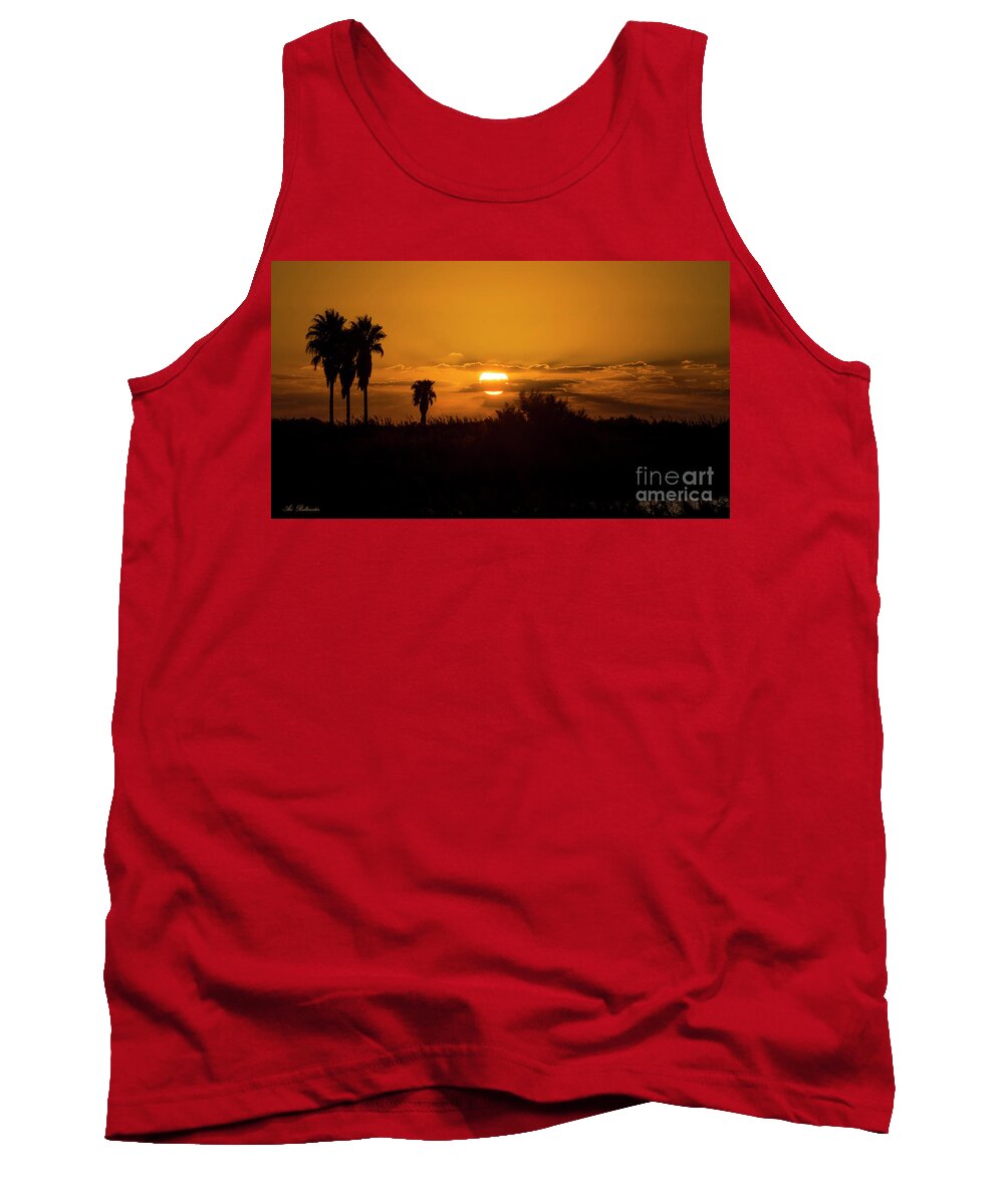 Sunset Tank Top featuring the photograph African style sunset by Arik Baltinester