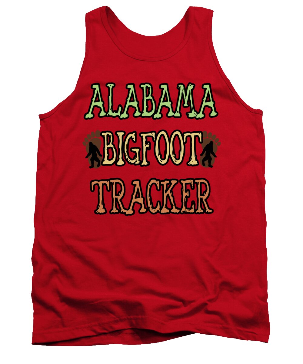 Alabama Tank Top featuring the digital art Alabama Bigfoot Tracker by David G Paul