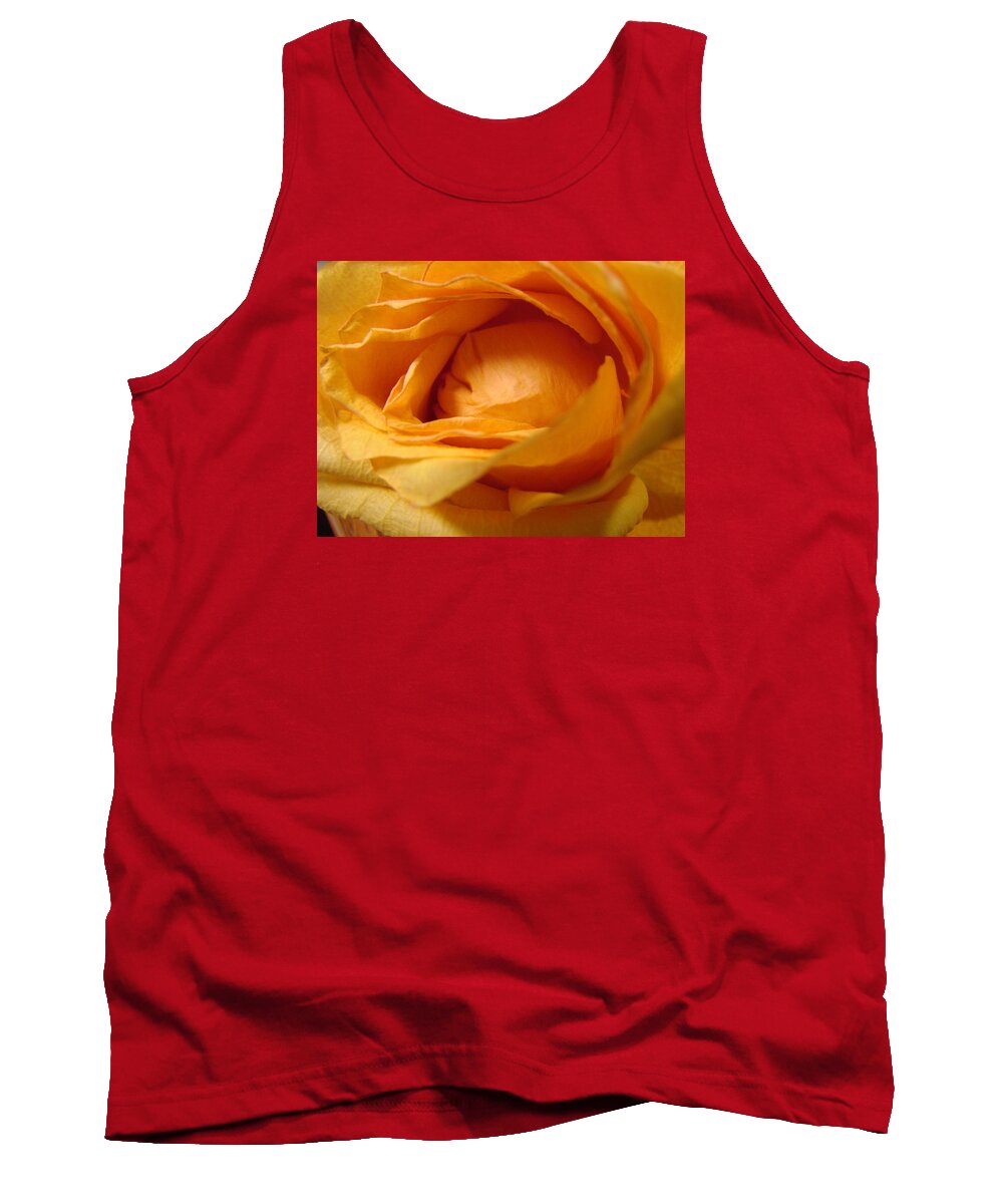 Yellow Tank Top featuring the photograph Amber's Rose by Mary Halpin