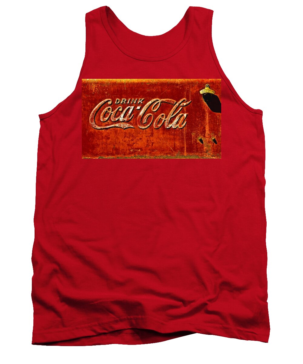 Ice Box Tank Top featuring the photograph Antique soda cooler 3 by Stephen Anderson