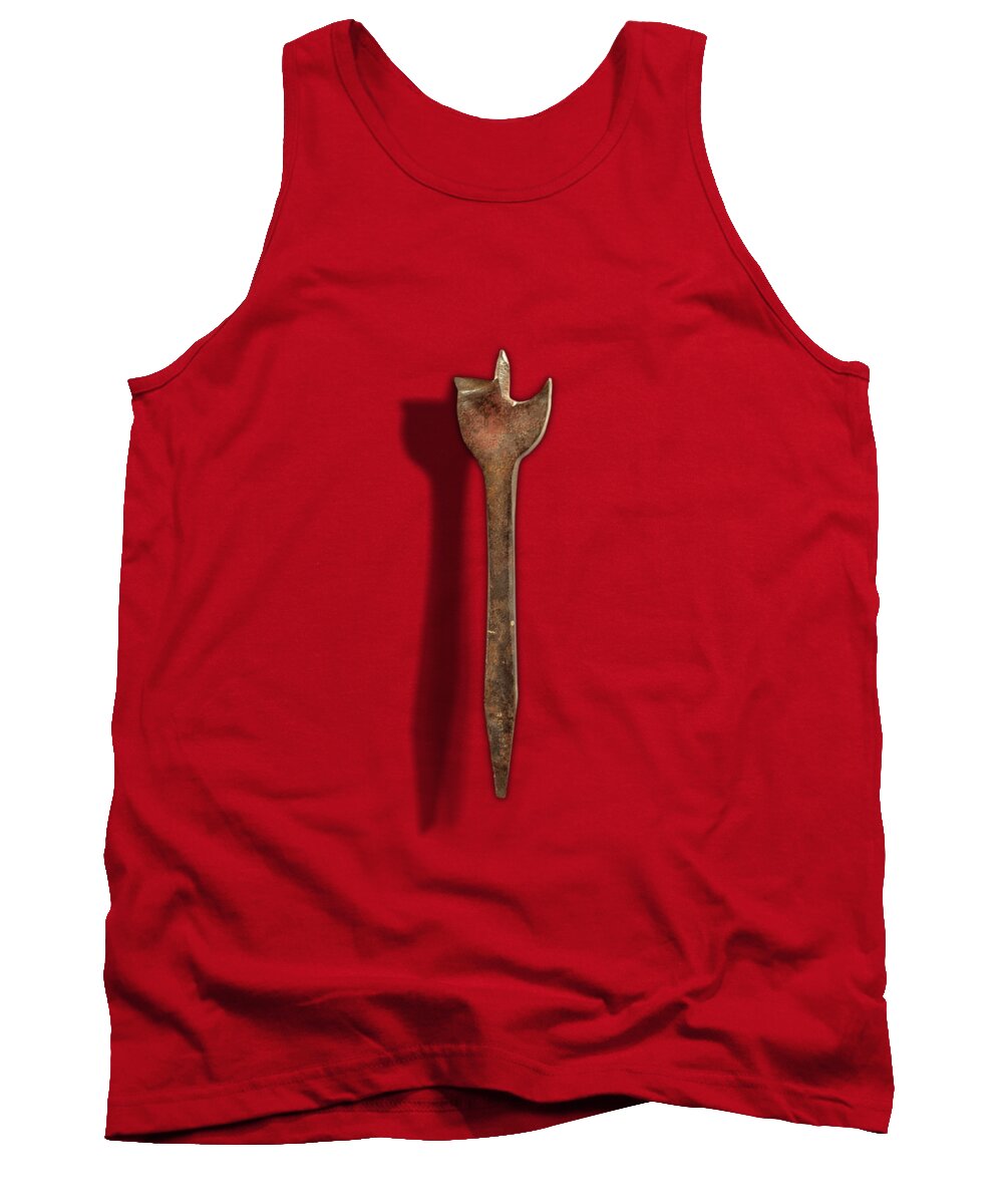 Art Tank Top featuring the photograph Antique Wood Boring Bit on Split Paper by YoPedro