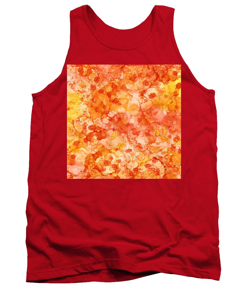 Citrus Abstract Tank Top featuring the painting Apricot Delight by Patricia Lintner