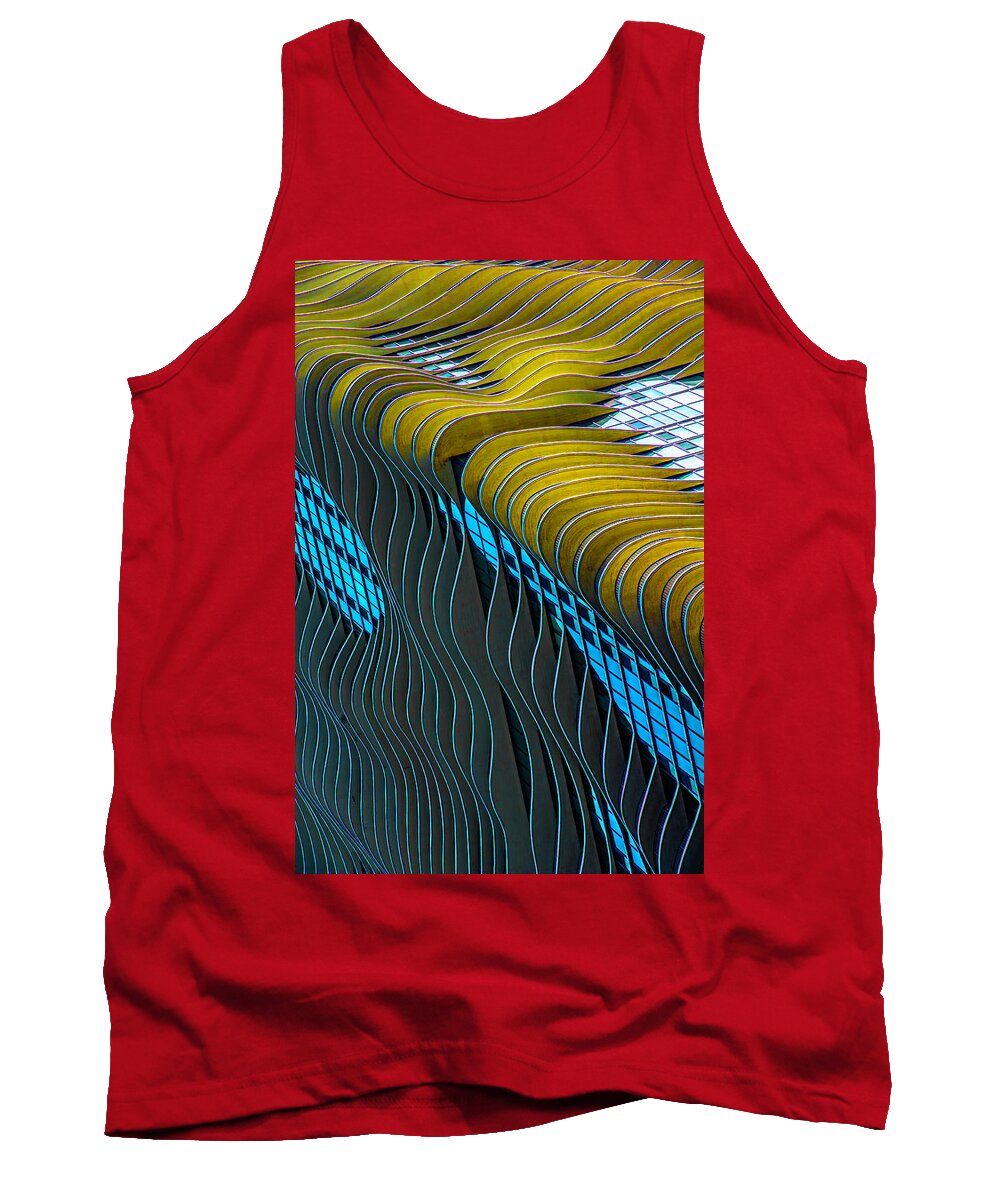  Tank Top featuring the photograph Aqua Building DSC7744 by Raymond Kunst