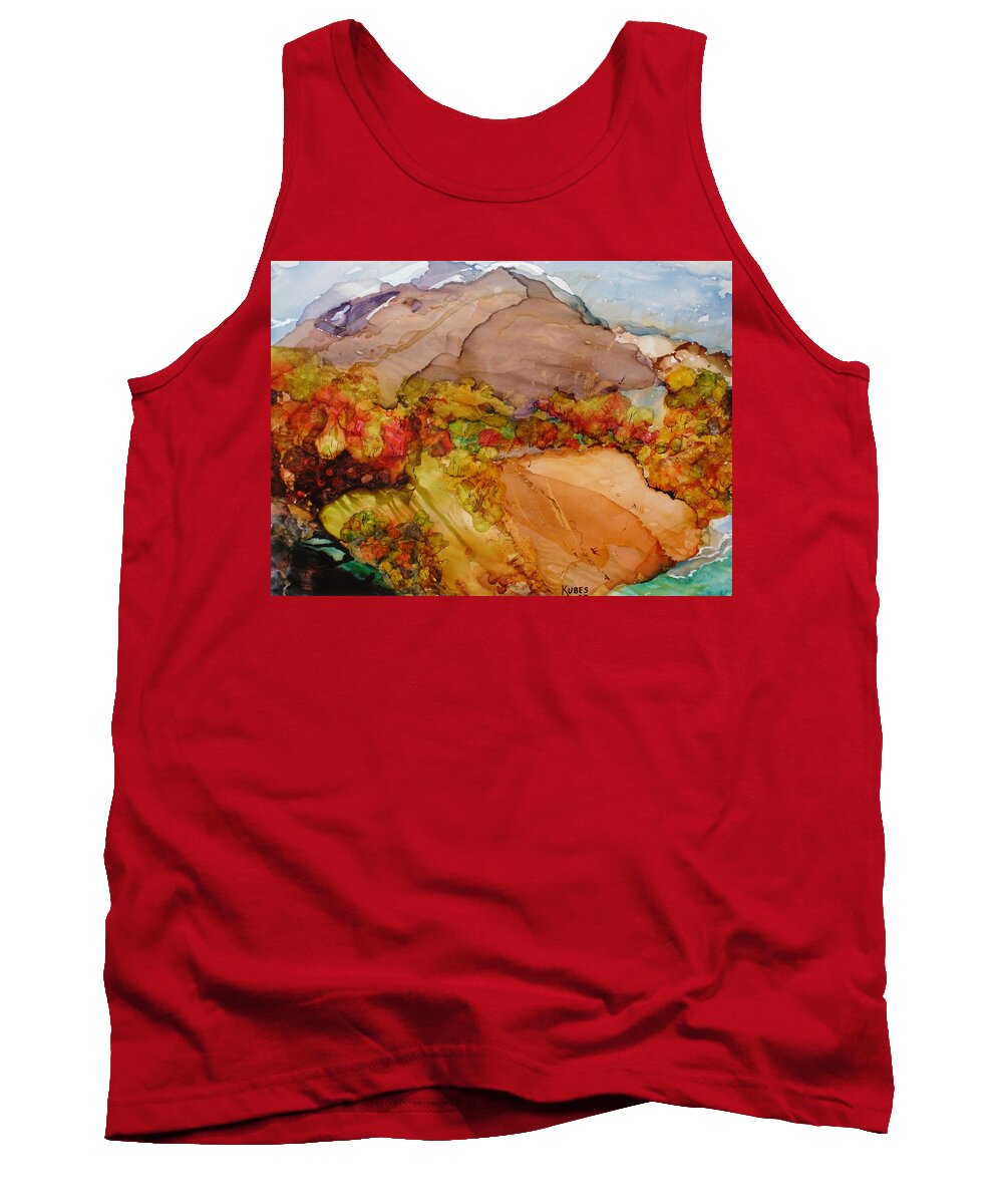 Mountain Tank Top featuring the painting Arcadia 2 by Susan Kubes
