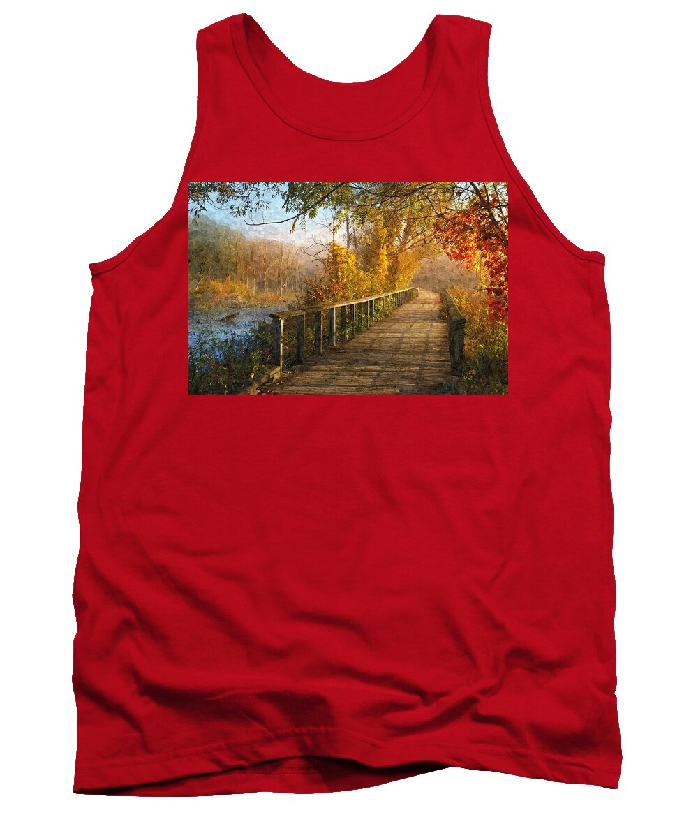 Marsh Tank Top featuring the photograph Atumn Emerging - Oil Paint Effect by Rob Blair