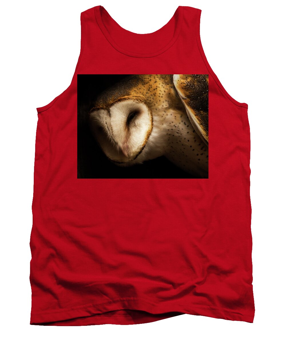 Owl Tank Top featuring the photograph Barn Owl by Bob Cournoyer