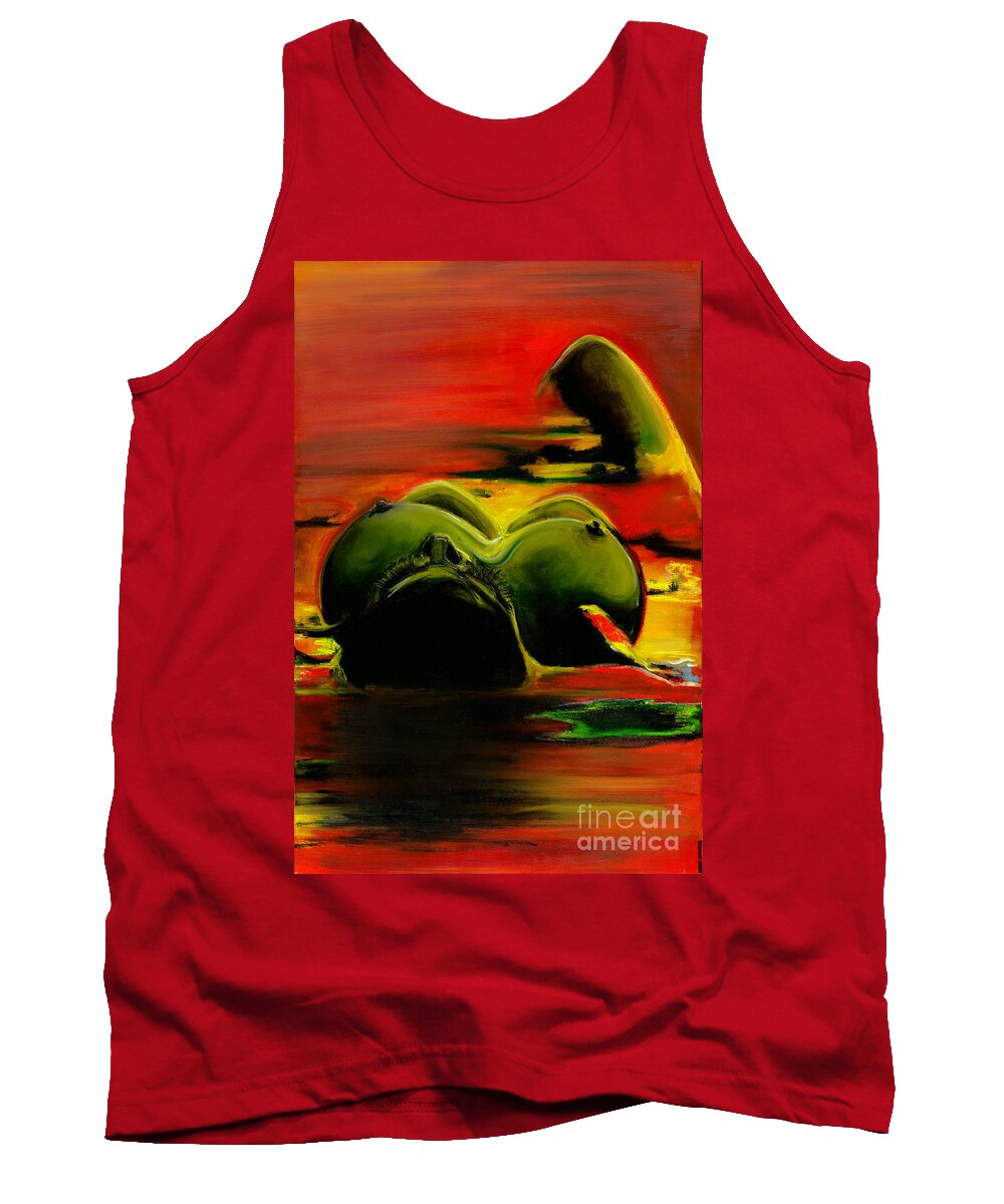 Woman Tank Top featuring the painting Bath in sensuality by Luana Sacchetti