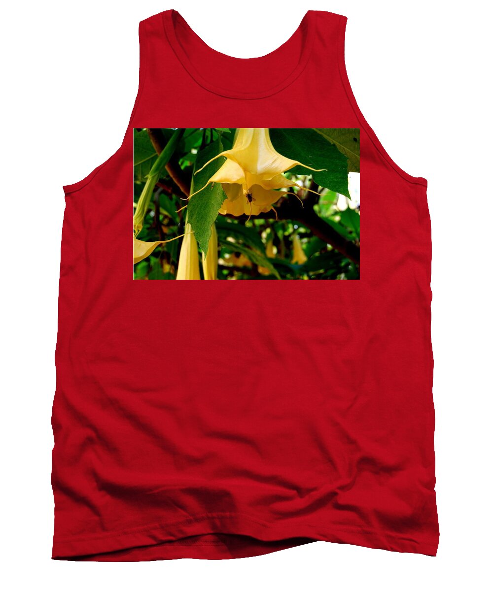 Bee Tank Top featuring the photograph Bee in flower by Cynthia Lempitsky