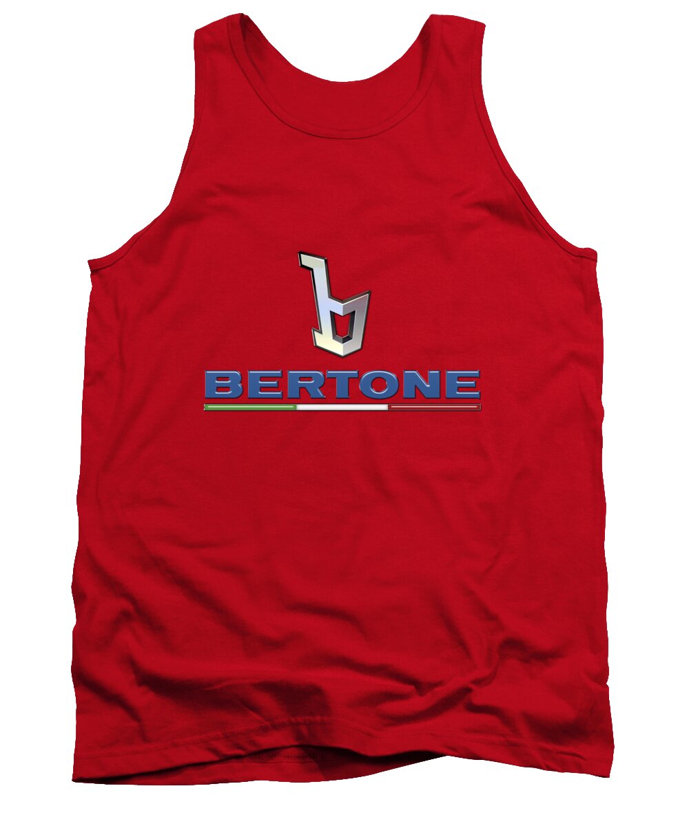 �wheels Of Fortune� Collection By Serge Averbukh Tank Top featuring the photograph Bertone 3 D Badge on Red by Serge Averbukh