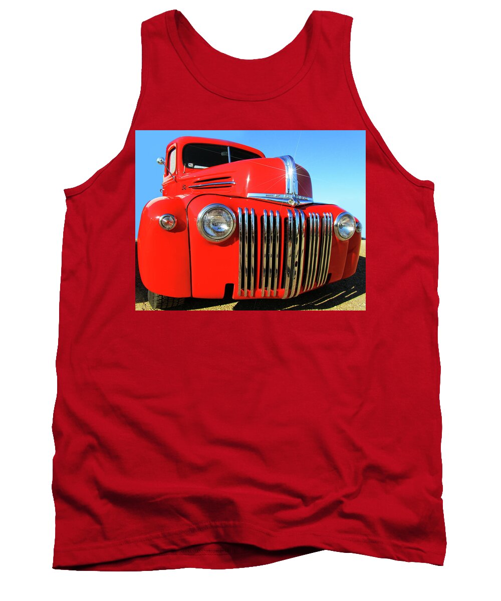 Ford Tank Top featuring the digital art Big Red by Gary Baird