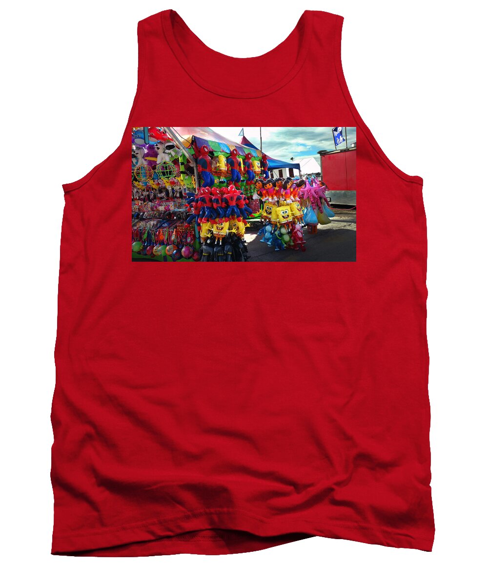 Mighty Sight Studio State Fair Photo Art Abstract Carnival Tank Top featuring the photograph Blowed Up by Steve Sperry