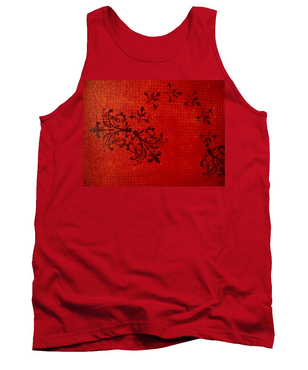 Red Tank Top featuring the painting Boudoir One by Laurette Escobar