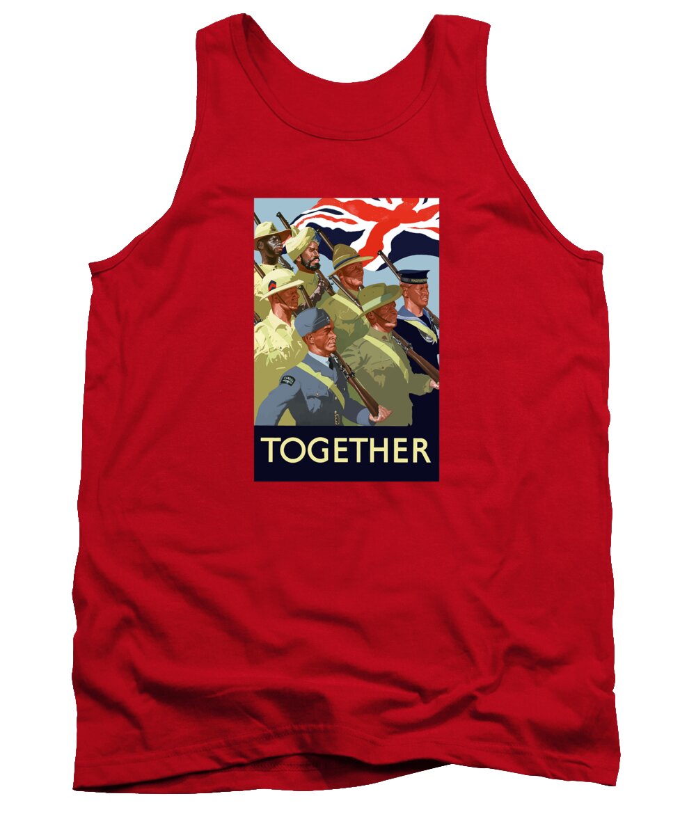 Union Flag Tank Top featuring the painting British Empire Soldiers Together by War Is Hell Store