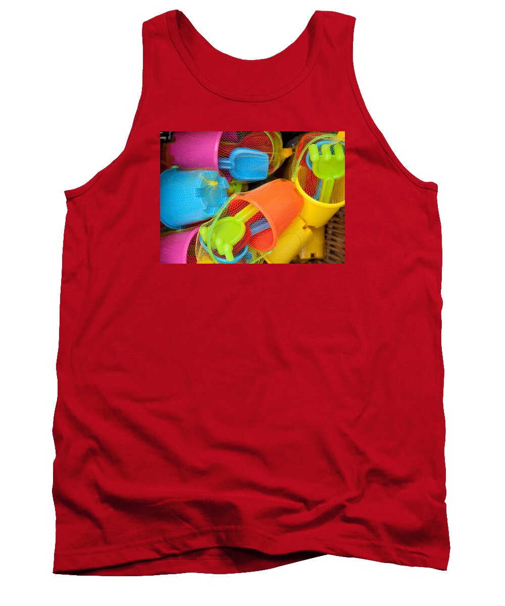 Buckets And Spades Tank Top featuring the photograph Buckets and Spades by Helen Jackson
