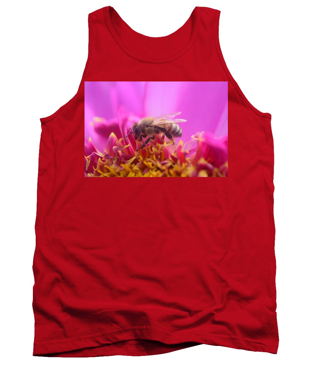 Busy Bee Tank Top featuring the photograph Busy Bee by Bonnie Bruno