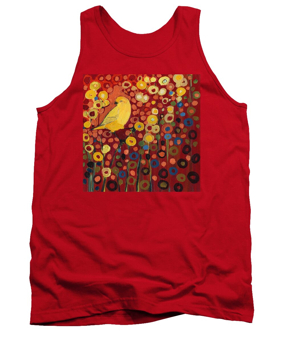 Canary Tank Top featuring the painting Canary in Red by Jennifer Lommers