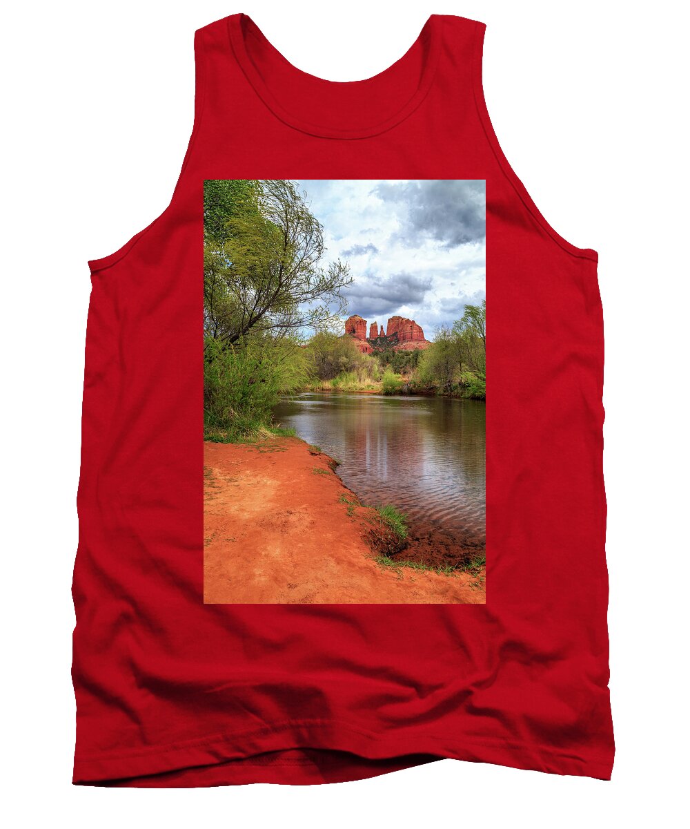 Cathedral Rock Tank Top featuring the photograph Cathedral Rock From Oak Creek by James Eddy