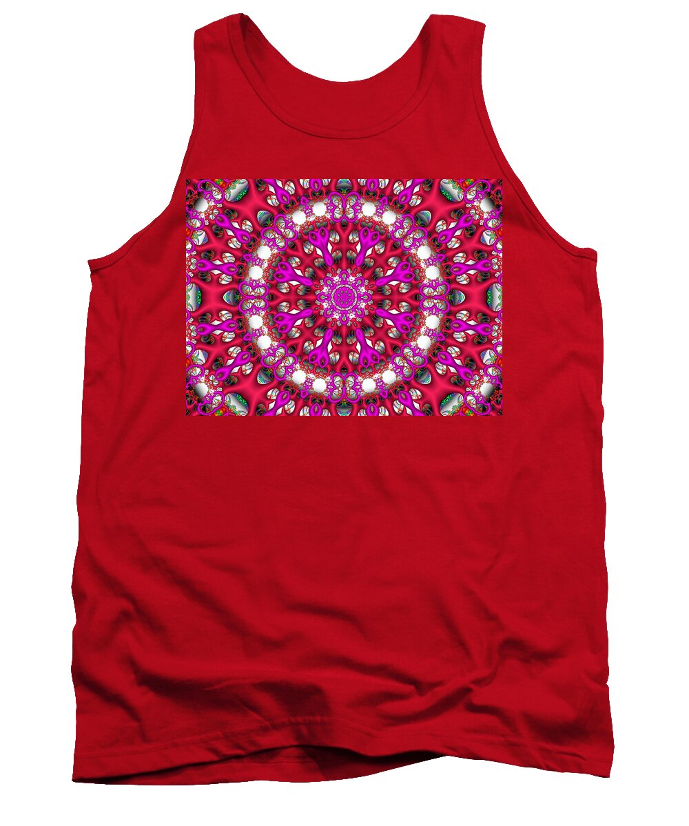 Red Tank Top featuring the digital art Chemistry- by Robert Orinski