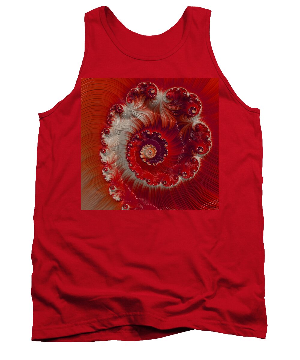 Fractal Tank Top featuring the digital art Cherry Swirl by Kathy Kelly