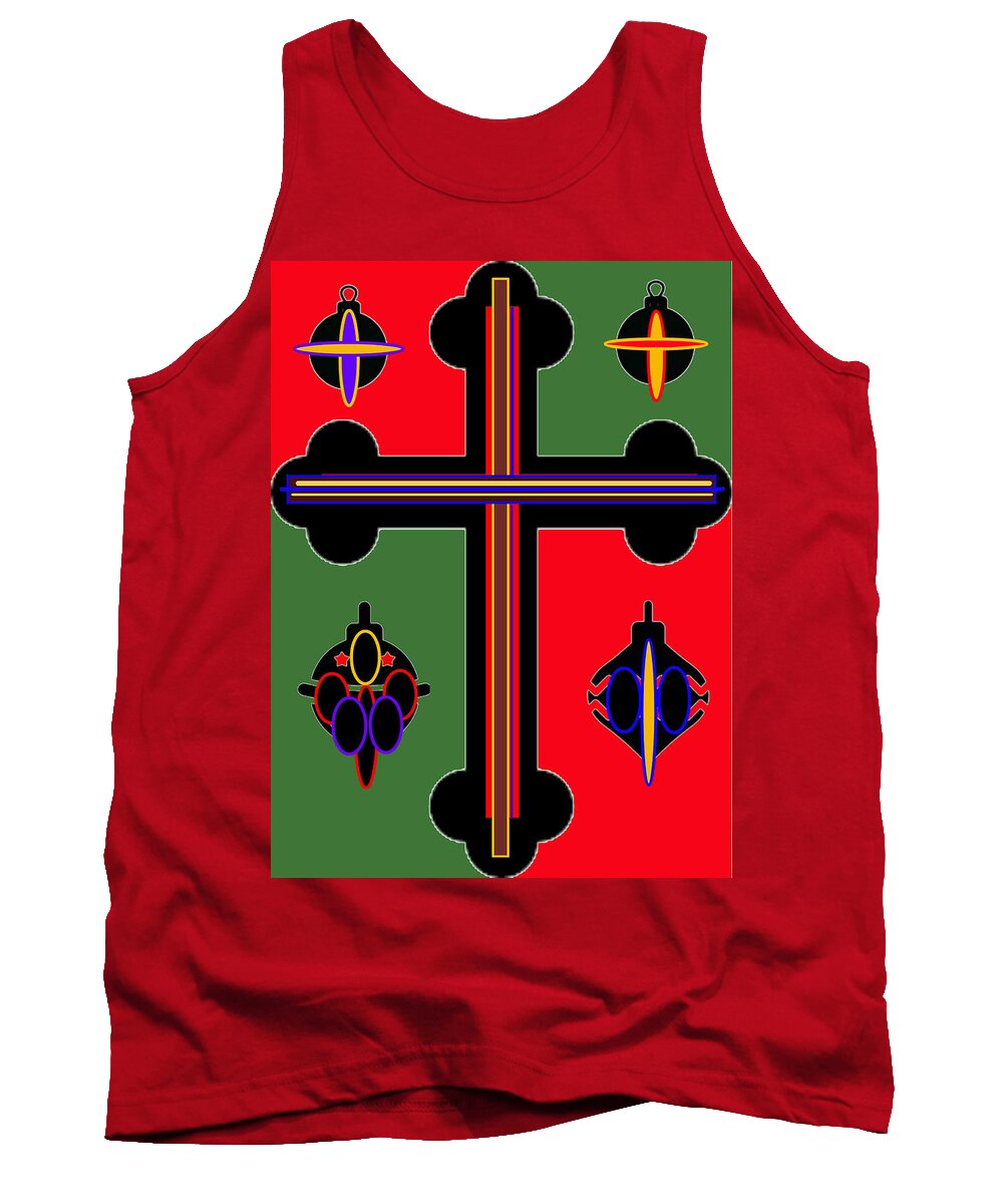 Christmas Tank Top featuring the painting Christmas Ornate 1 by Joe Dagher