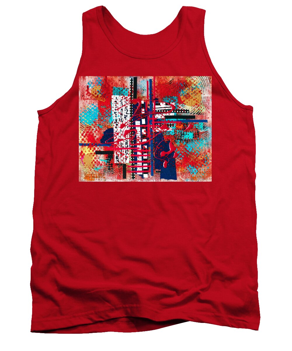 #abstracts #contemporary #modern #allisonconstantino #art Tank Top featuring the painting Cinema by Allison Constantino