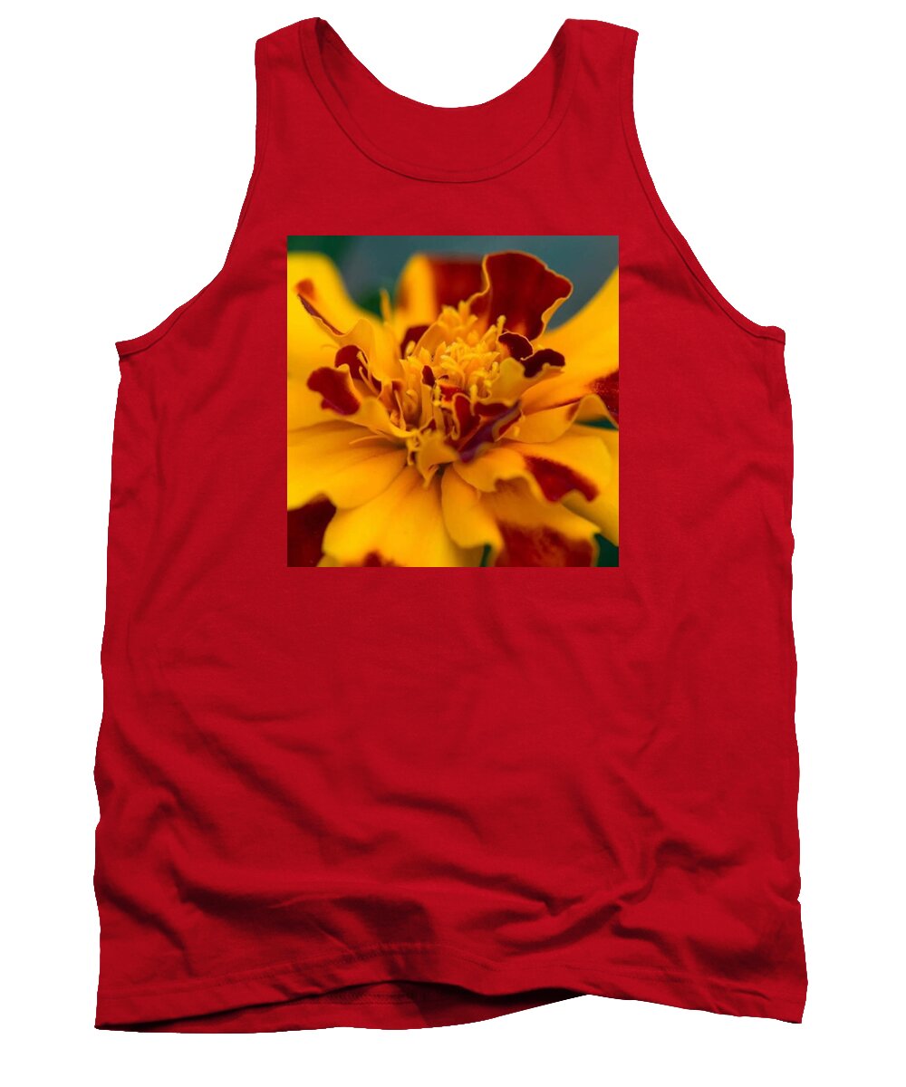 Plant Tank Top featuring the photograph Yellow and Red Flower by Michael Moriarty