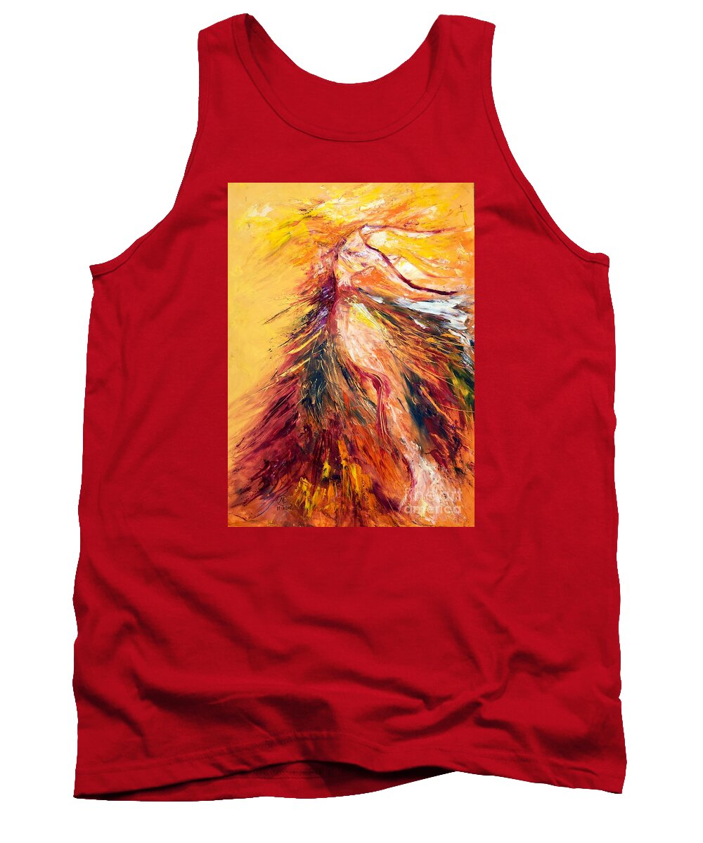 Chakra Tank Top featuring the painting Color Dance by Marat Essex