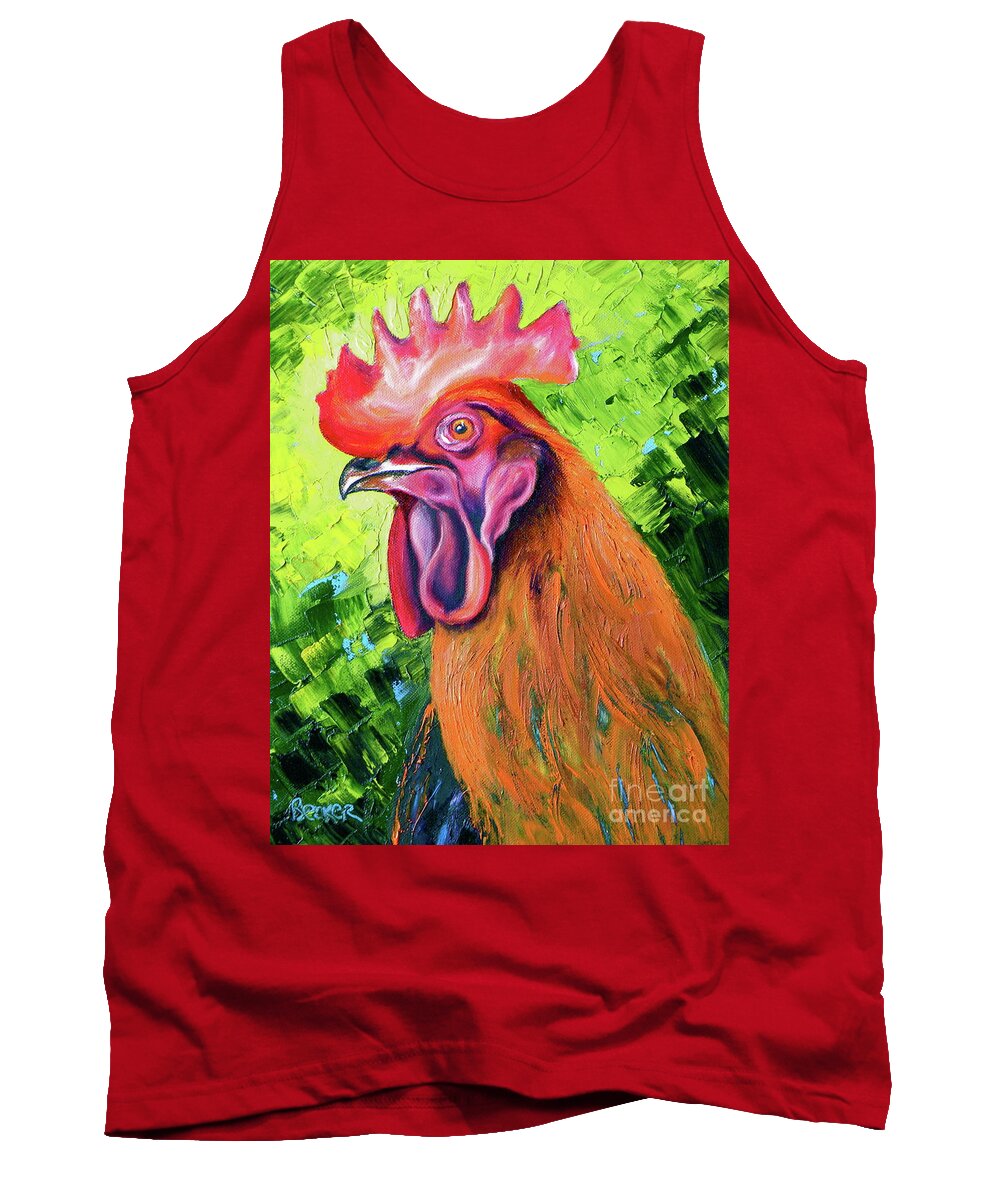Rooster Tank Top featuring the painting Copper Maran French Rooster by Susan A Becker