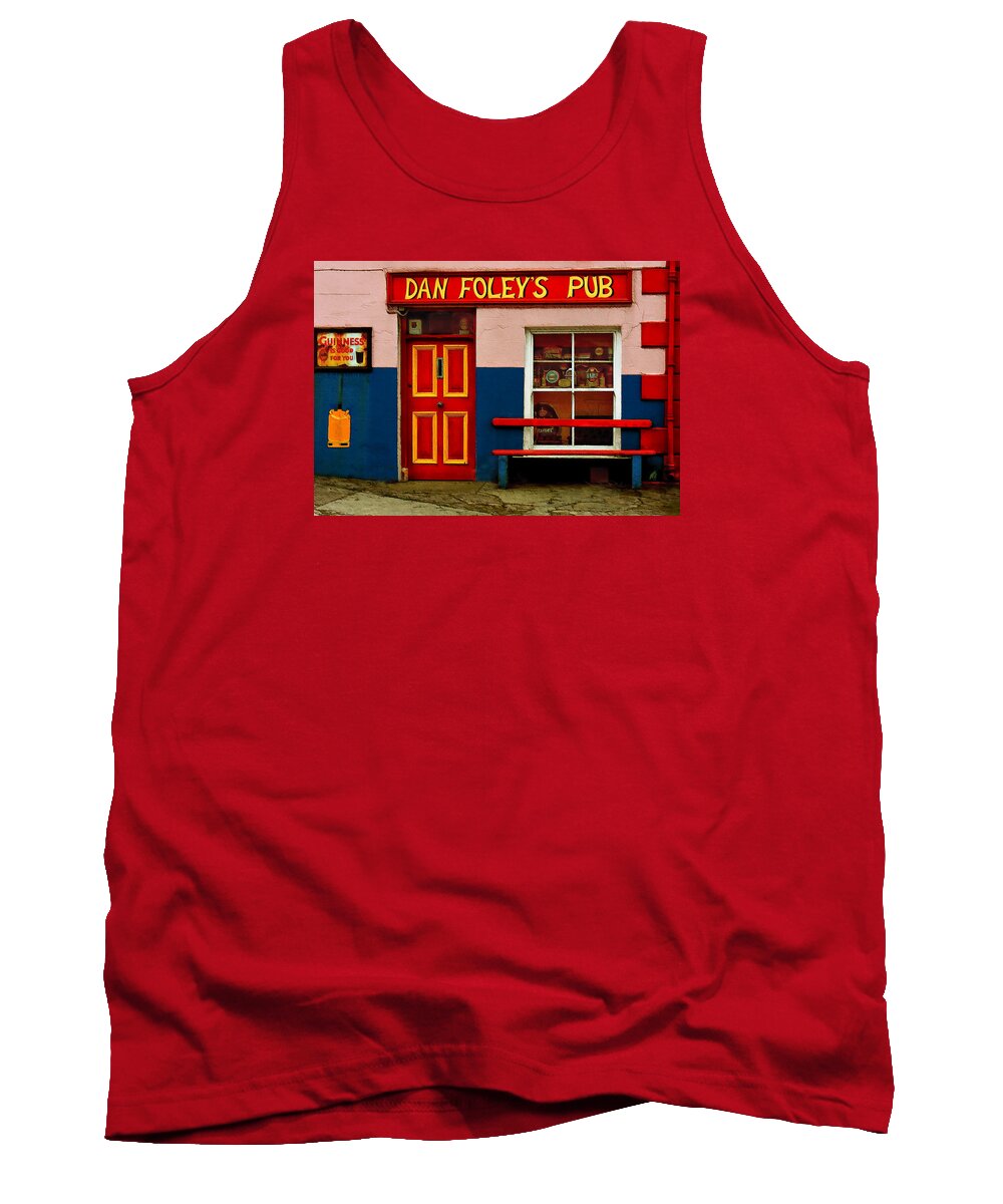 Dan Tank Top featuring the photograph Dan Foley's Pub by Mitch Spence