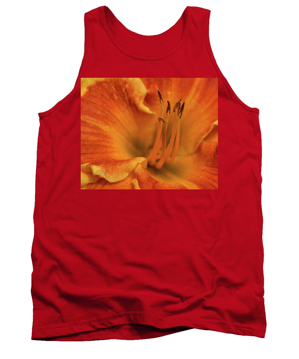 Daylily Tank Top featuring the photograph Daylily Close-up by Sandy Keeton