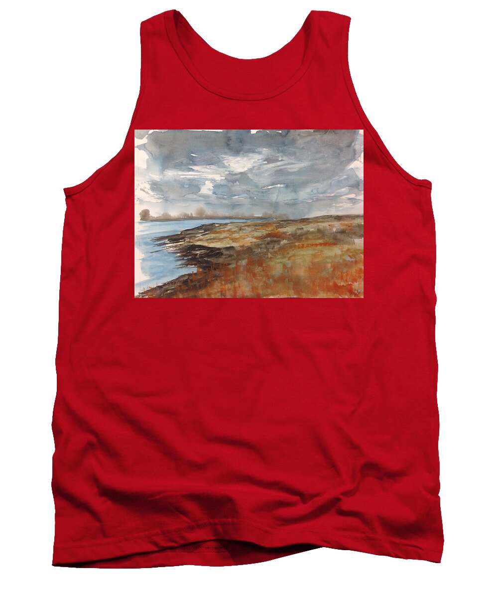 Fall Landscape Painting Tank Top featuring the painting Delta Marsh - Fall by Desmond Raymond