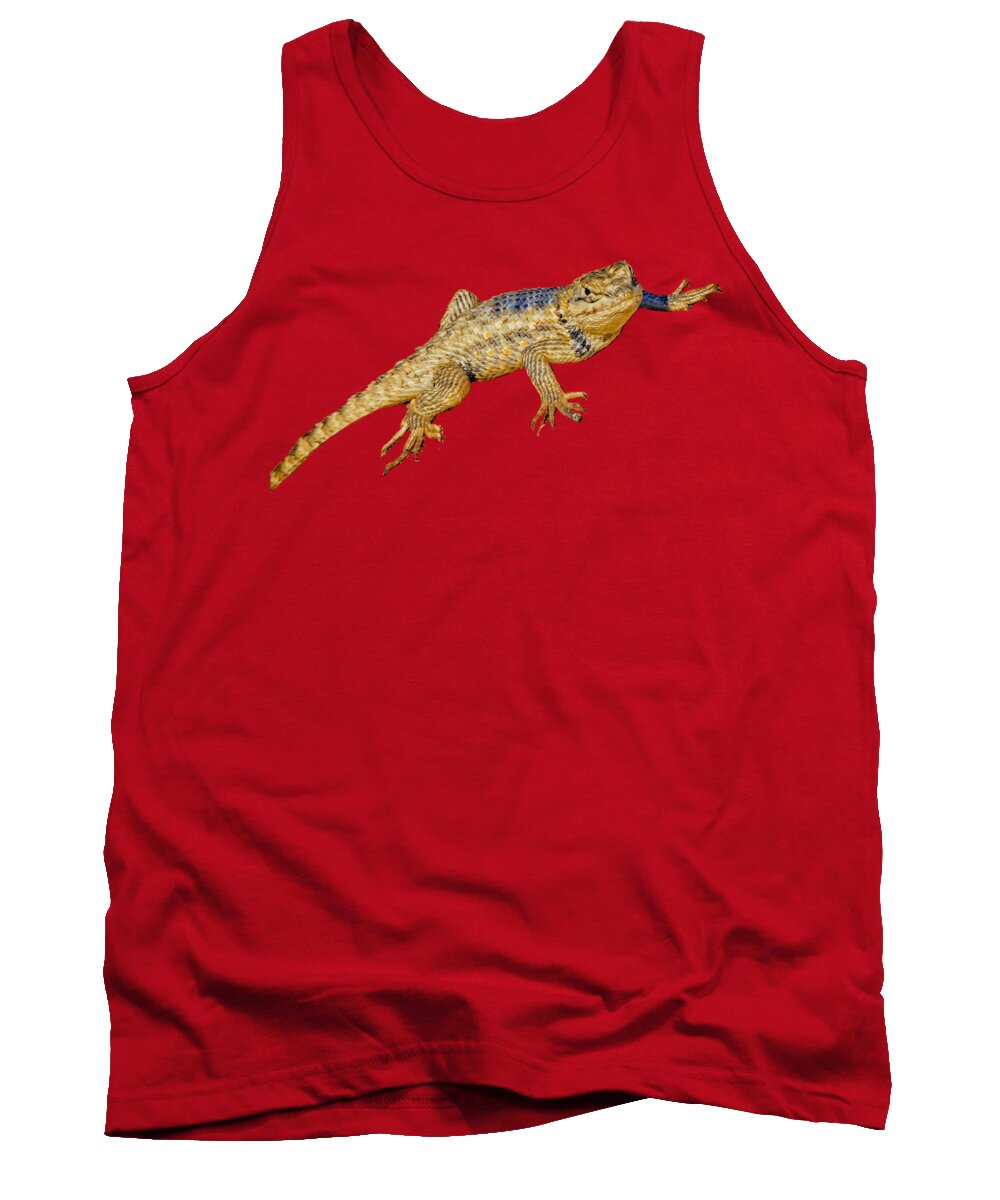 Animal Tank Top featuring the photograph Desert Spiny Lizard H57 by Mark Myhaver