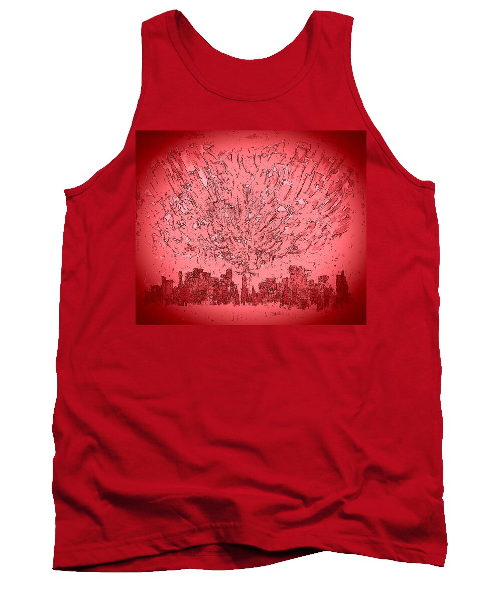 City Digital Arwork Tank Top featuring the painting DG3 - yes heart D3 by KUNST MIT HERZ Art with heart