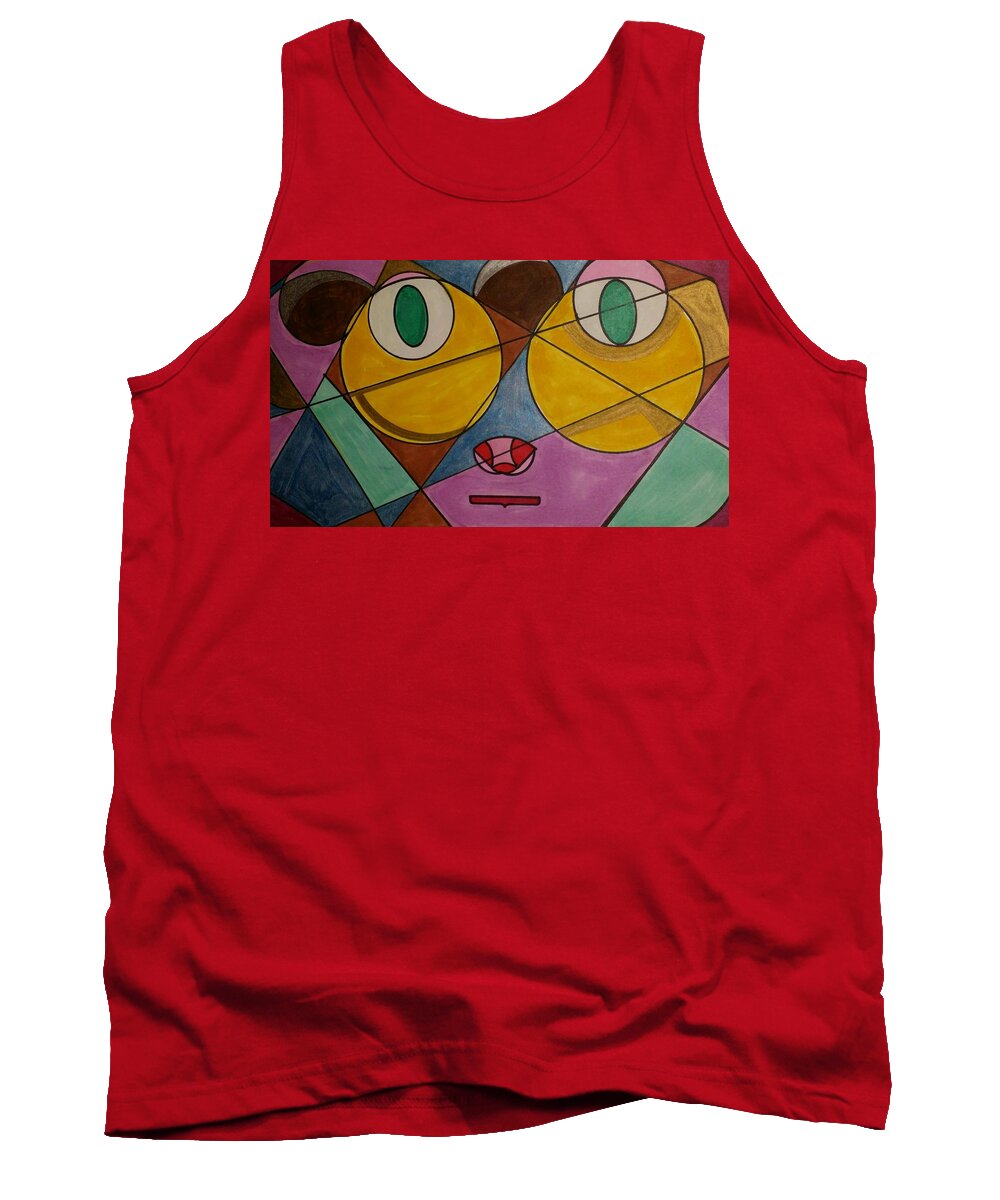 Geometric Art Tank Top featuring the glass art Dream 55 by S S-ray