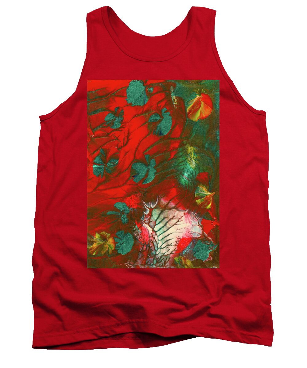 Emerald Tank Top featuring the painting Emerald Butterfly Island by Nan Bilden