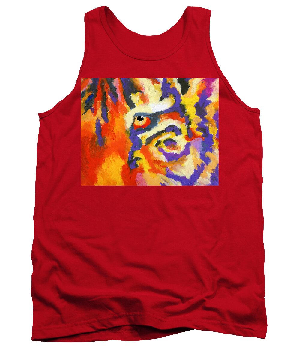 Tiger Tank Top featuring the painting Eye of the Tiger by Stephen Anderson