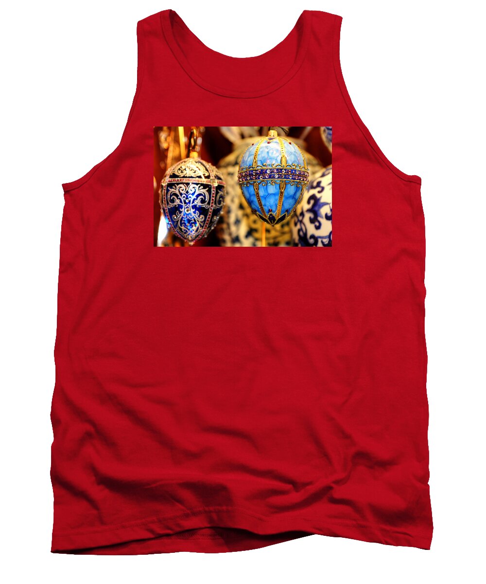 Christmas Tank Top featuring the photograph Faberge Holiday Eggs by Carol Montoya